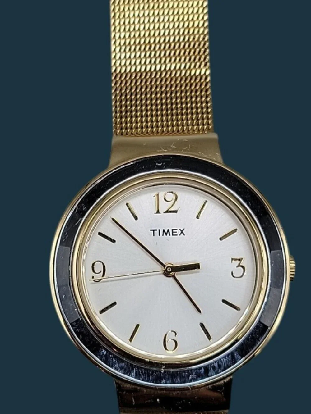 Timex Ameritus T2P197 Gold-Tone Mesh Band Women’s Watch 31mm White Dial 7.5